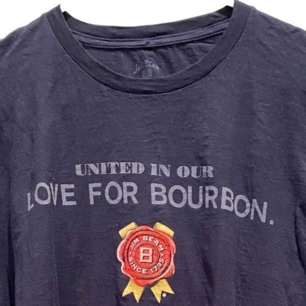 Jim Beam XL Graphic T-Shirt Men's Navy Blue United In Our Love For Bourbon‎
